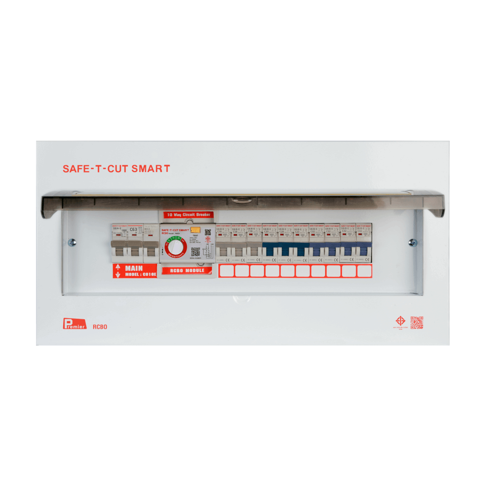 ชุดตู้คอนซูเมอร์ 10 ช่อง เบรคเกอร์กันดูด 63 แอมป์ เซฟ-ที-คัท สมาร์ท รุ่น PREMIER RCBO_0